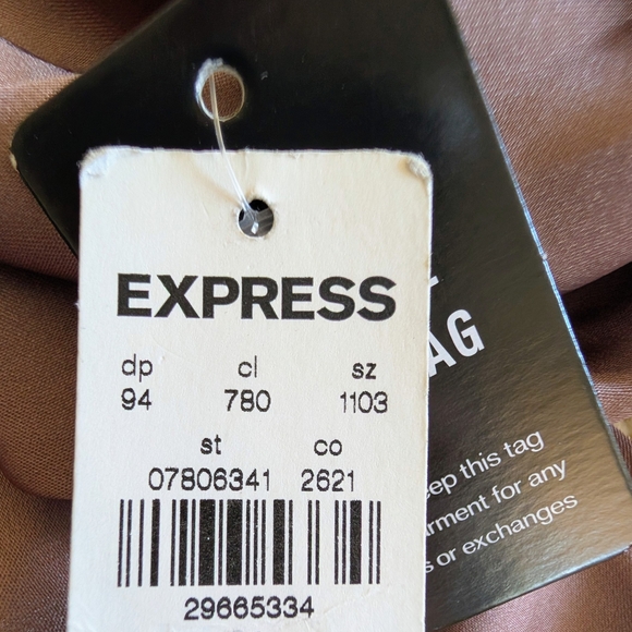 Express Satin Slip Dress in Mauve Taupe with Chain Straps Midi - Picture 11 of 12